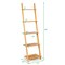 Costway 5-Tier Ladder Shelf Modern Bamboo Leaning Bookshelf Ladder Bookcase Open Display